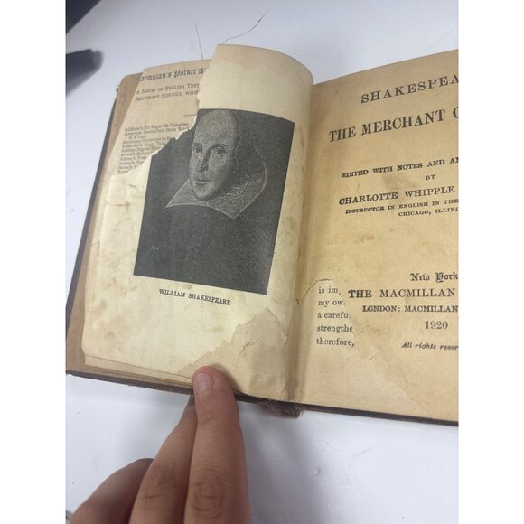 Shakespeares Merchant Of Venice Hardcover Book 1920 Macmillan Pocket Classics Ed - Picture 5 of 5